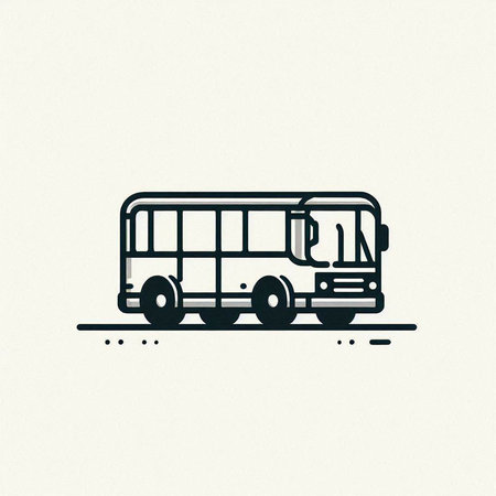 Bus icon, vector illustration in thin line style. Bus symbol.