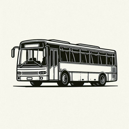 Bus isolated on the white background. Vector illustration. Eps 10.
