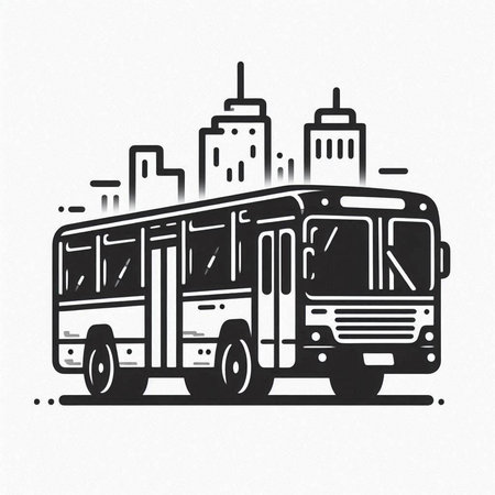Bus in the city. Vector illustration of a bus on a white background.