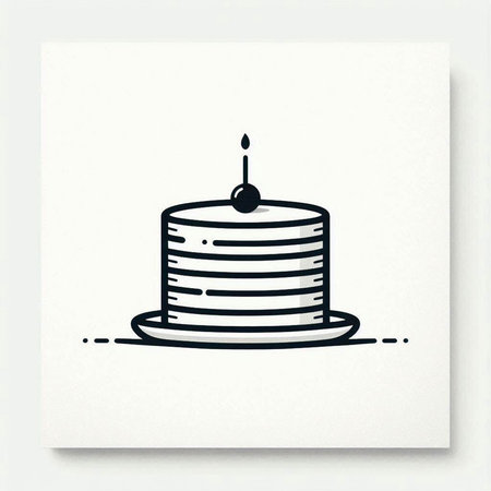 Birthday cake doodle icon. Hand drawn vector illustration.