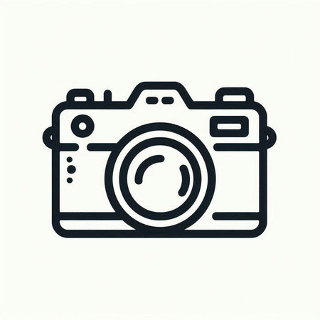 Camera icon. Vector illustration. Isolated on a white background.の写真素材