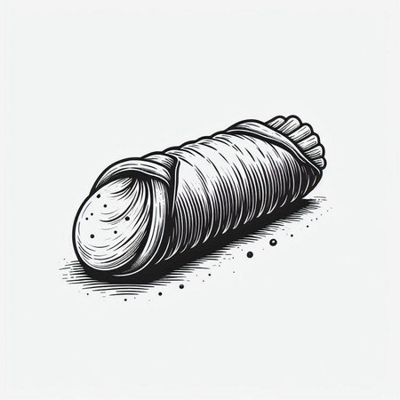 Coffee roll isolated on white background. Vector hand drawn illustration.