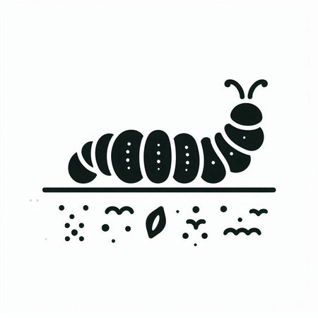 Caterpillar icon. Vector illustration isolated on a white background.の写真素材