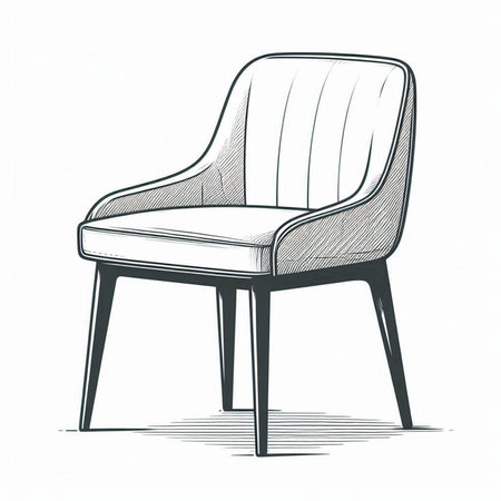 Sketch of armchair on white background. Vector illustration.の写真素材