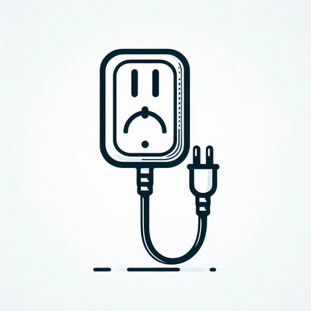 Power plug icon, vector illustration. Flat design style EPS 10.