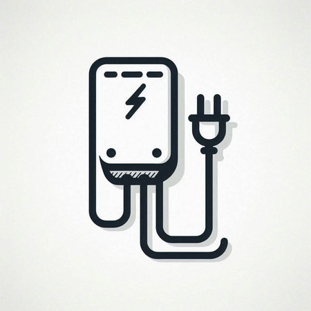 electricity icon on the gray background. Eps 10 vector file.