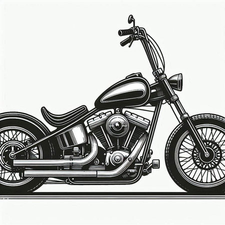 Motorcycle. Vector illustration ready for vinyl cutting or t-shirt printing.
