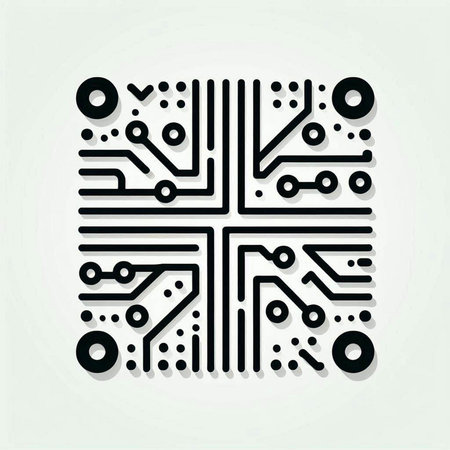 Circuit board. Technology scheme. Vector illustration. Eps 10.