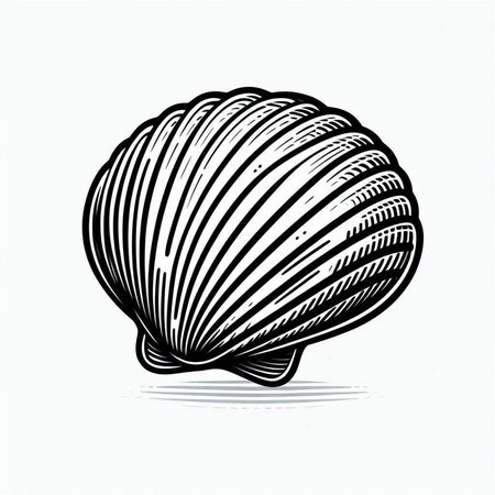 Seashell on a white background. Vector illustration of a sea shell.