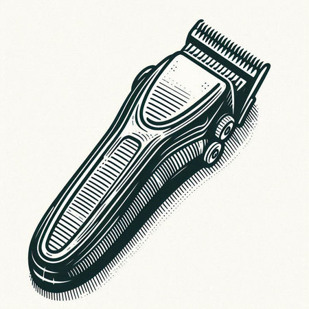 Vintage illustration of hair clipper. Hand drawn vector illustration.