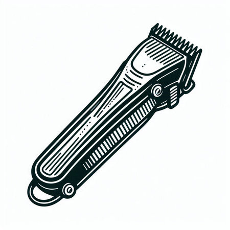 Stylized vector illustration of a hair clipper on white background