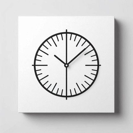 Clock icon on white paper. Time management concept. Vector illustration.