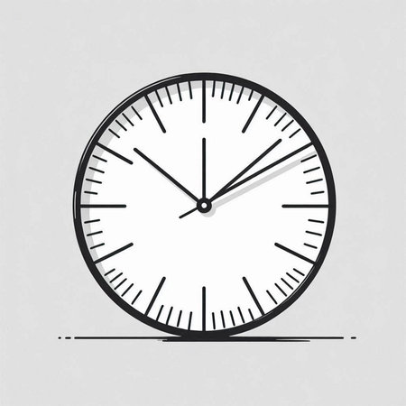 Clock icon on gray background. Time concept. Flat design. Vector illustration