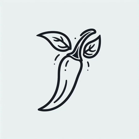 Chilli icon, vector illustration. Flat design style, outline.の写真素材