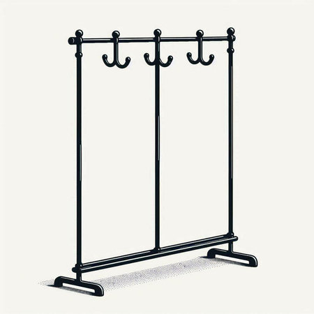 Illustration of a black coat hanger isolated on a white background