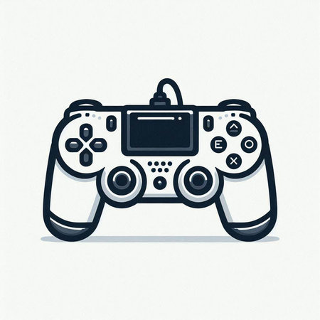 video game controller on white background, vector illustration, eps10