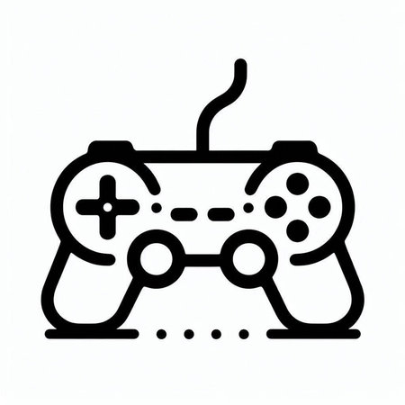video game controller icon on white background, vector illustration eps10