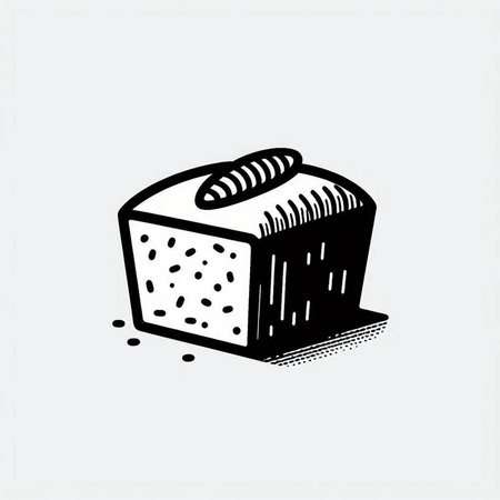 Vector illustration of a piece of bread. Hand drawn food icon.