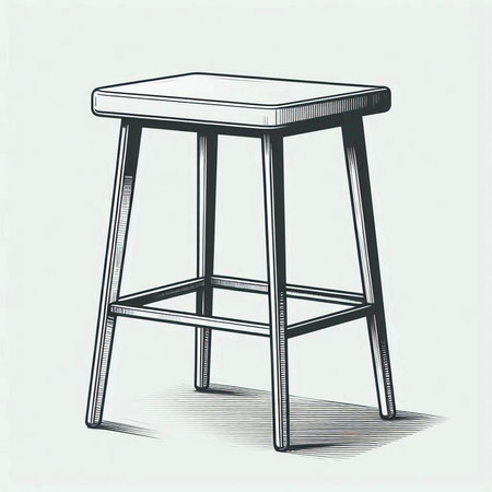 Bar stool on a white background. Vector illustration in sketch style.