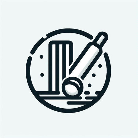 Cricket bats and ball icon. Vector illustration EPS 10.