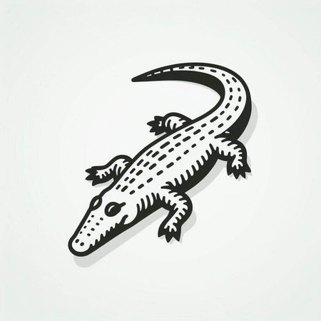 Crocodile icon. Vector illustration. Hand drawn crocodile.の写真素材