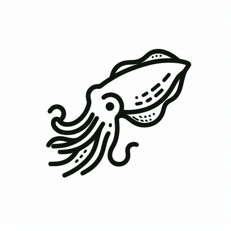 Octopus icon isolated on white background. Outline hand drawn vector illustration.