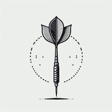 Dart vector icon. Hand drawn illustration of dart vector icon.