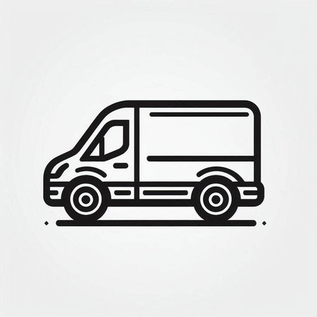 Delivery van icon. Vector illustration. Isolated on a white background.