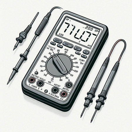 Digital multimeter on a white background. Digital multimeter illustration.