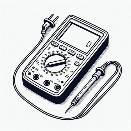 Digital multimeter on a white background. 3D Illustration.