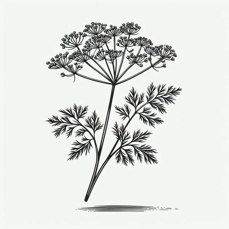 Dill. Hand drawn sketch. Vector illustration isolated on white background.