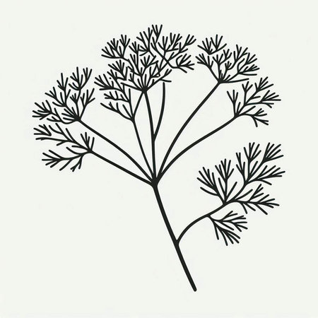 Dill. Hand drawn sketch. Vector illustration for your design.