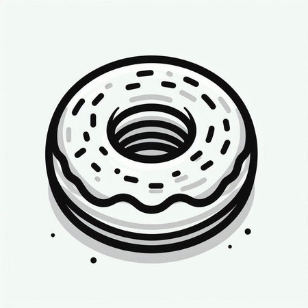 Donut vector icon. Isolated donut on white background.