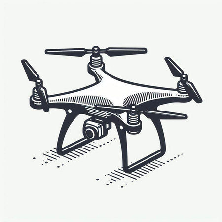 Drone isolated on white background. Vector illustration. EPS 10.