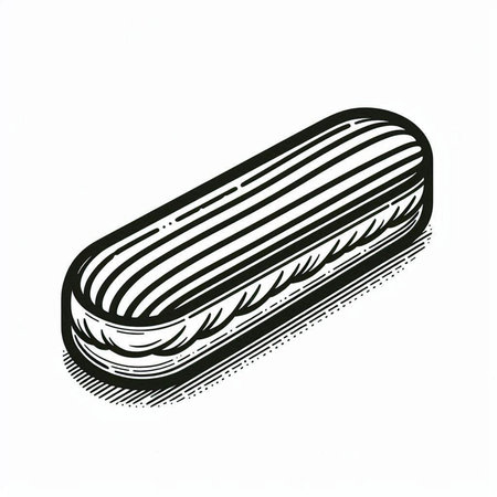 Illustration of a french hot dog on a white background - Vector