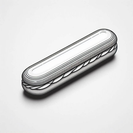 Paper clip isolated on white background. 3D illustration. Black and white.