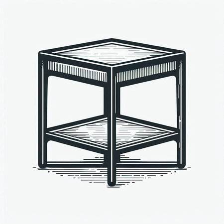 Stylized vector illustration of a wooden box on a white background