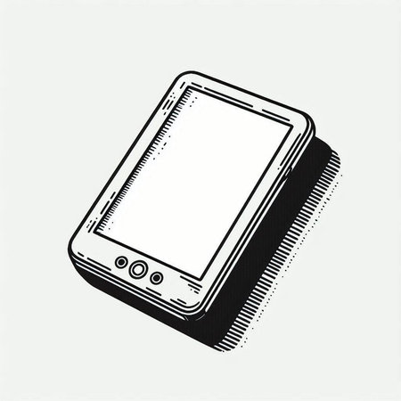 Vector illustration of a smart phone with a white screen on a white background