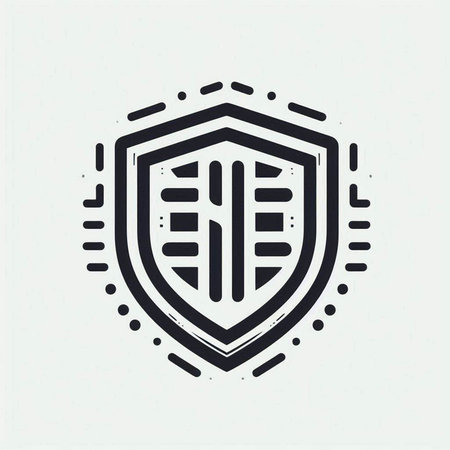 Protection concept. Shield made of geometric shapes. Vector illustration.