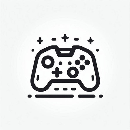 Gamepad icon in outline style. Game controller isolated on white background