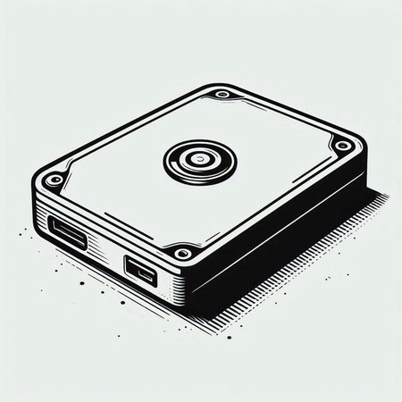 Hard disk isolated on white background. Vector illustration. Eps 10.