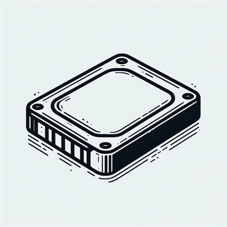 Microprocessor icon, isometric 3d vector illustration. Computer hardware.