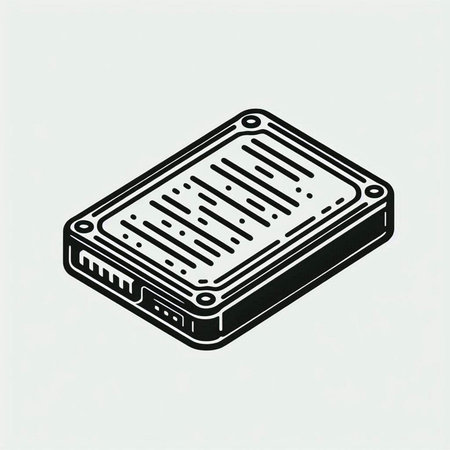 Hard disk drive isometric icon, vector illustration. Computer hardware.