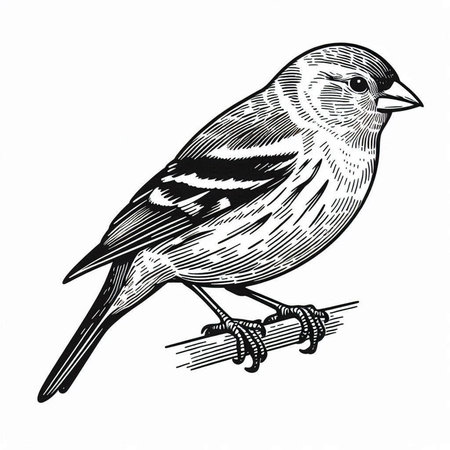 Victorian engraving of a sparrow. Digitally restored image from a mid-19th century Encyclopaedia.