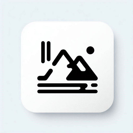 Mountain line icon, stock vector illustration, clip-art graphics