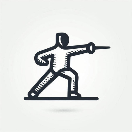 Fencing icon. Sport sign. Sport symbol. Vector illustration.