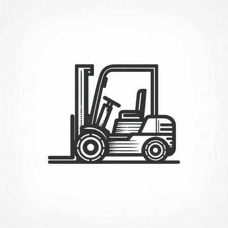 Forklift truck icon. Logotype concept. Vector illustration.