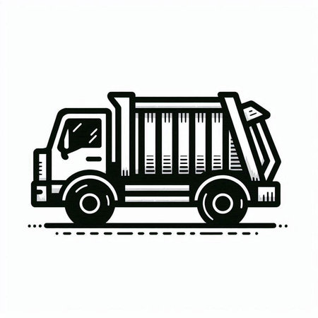 Dump truck icon isolated on white background. Vector illustration. Eps 10.