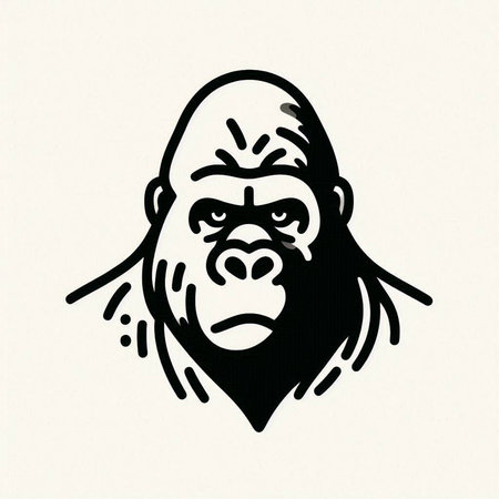 Gorilla. Hand drawn vector illustration. Tattoo design.