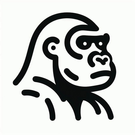 Gorilla monkey vector illustration isolated on white background. EPS 10の写真素材